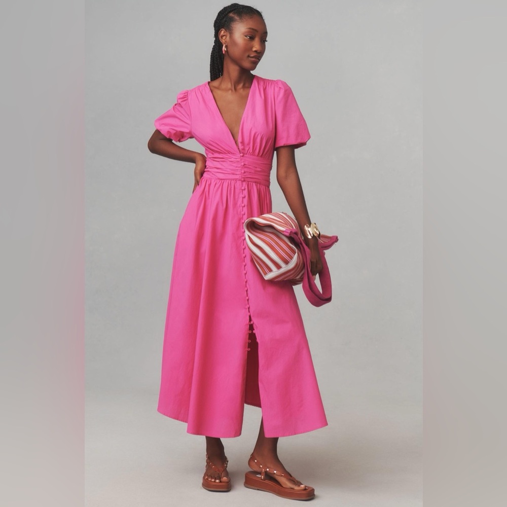 Anthropologie Pink Maxi Dress